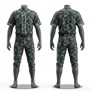 Custom Men's <b>Baseball</b> Uniform Set Camouflage Print Short Sleeve Breathable Polyester All Seasons Regular Fit - Product Image 1