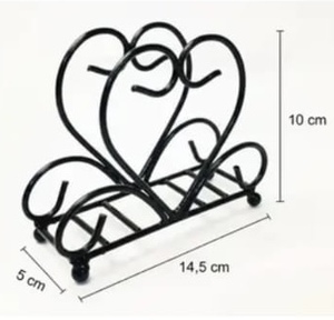 Handicrafts <b>Tabletop</b> Iron Napkin Dispenser Heart table Accessories - Product Image 3