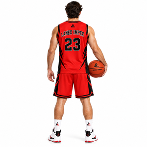 Ensemble d'uniformes de basketball personnalisés en gros pour hommes, maillot et short de basketball par sublimation, kits de vêtements de sport athlétiques à séchage rapide pour équipes - Product Image 4