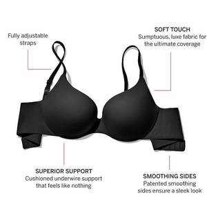 Sexy Bra Underwear Women Custom Transparent Lace Push-Up Wireless 3/4 Cup U-Back Eco-Friendly <b>Adjusted</b>-<b>Straps</b> Spandex - Product Image 3