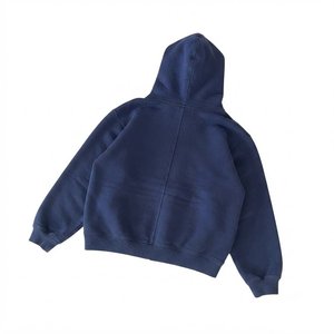 Nouvel ensemble de survêtement bleu marine à capuche pour homme, manches longues, fermeture éclair frontale, couleur unie, jogging décontracté avec poches latérales, idéal pour l'automne - Product Image 5