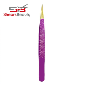 Custom <b>Silver</b> Professional Eyelash Applicator Tweezers Stainless Steel Anti-Static Precision Pointed High Quality Smooth Toothed - Product Image 1