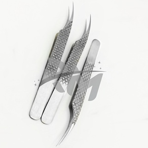 Pince à épiler de beauté RMI de haute qualité avec grip diamanté personnalisé, en acier inoxydable médical antistatique, pointue, pour cils (lot) - Product Image 6