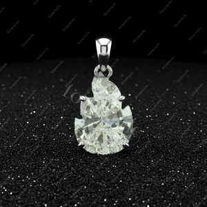 Light Green Flame Cut Moissanite Pendant Silver Joint Charm for <b>Necklace</b> <b>Chain</b> - Product Image 2