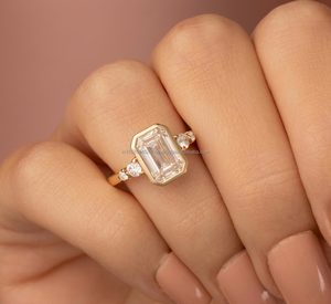 IGI/GIA Lab Grown Cut Diamond Vintage 14K Anillo de boda/compromiso amarillo Unisex Oro blanco fino para fiesta de aniversario-Worthy - Product Image 1