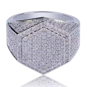 Anillo de Compromiso Personalizable con Diamantes Moissanite Estilo Hip Hop, Anillo de Campeón en Plata Esterlina 925, Regalos de Aniversario de Bodas para Hombre - Product Image 5