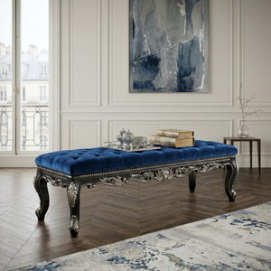Banco <span class=keywords><strong>de</strong></span> Lujo Tapizado para Pie <span class=keywords><strong>de</strong></span> Cama |   Muebles para <span class=keywords><strong>Suite</strong></span> Principal <span class=keywords><strong>de</strong></span> Hotel <span class=keywords><strong>de</strong></span> 5 Estrellas |   Madera Tallada Neoclásica |   Fabricante Personalizado OEM - Product Image 4