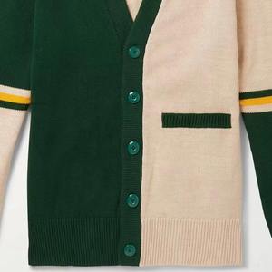 Cardigan sur mesure col en V tricoté décontracté pour femme avec broderie logo frontal et boutons Hiver 20260 - Product Image 4