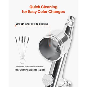 Kit de aerógrafo profesional de doble acción de 1/6 HP, 3 puntas, compresor de aire de bajo ruido, pincel de pintura acrílica para decoración de pasteles y uñas - Product Image 6