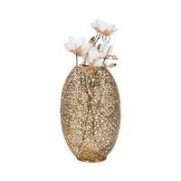 Vase de sol de style moderne glamour en fer plaqué or, fait main, pour mariage, design découpé complexe, pour intérieur et extérieur, en métal rouillé