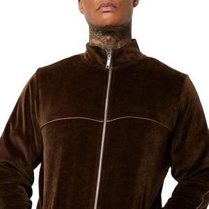 Survêtement en velours à capuche, sweat-shirt zippé, pantalon élastique, respirant, coupe-vent, 100% coton, vêtements décontractés d'automne - Product Image 3