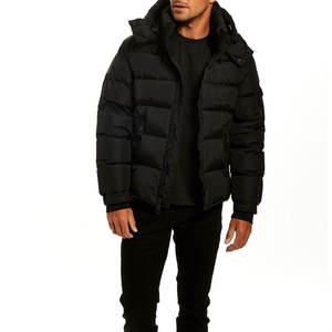 Veste matelassée en nylon et toile pour homme, avec logo personnalisé, col montant, coupe-vent, style urbain, hiver 2025, OEM - Product Image 2