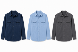 Camisa de Trabajo de Manga Larga Transpirable para Hombre, Corte Holgado, Estilo Casual con Botones, con Bolsillos Dobles en el Pecho, Tela de Sarga de Poliéster, Talla XL - Product Image 3