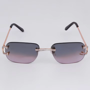 Durable Moissanite Diamond Sunglasses with UV400 Anti-Reflective Lenses Square Luxury Fashion <b>Eyewear</b> for Casual and Outdoor - Product Image 2
