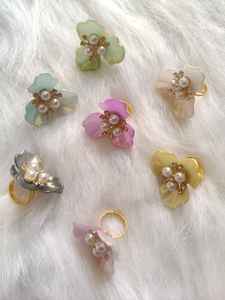 แหวนอะคริลิคประดับมุกบาโรกปรับขนาดได้ |   เครื่องประดับเจ้าสาวและของชำร่วยงานแต่งงานสำหรับผู้หญิงในงานฮัลดี ฮีน่า และงานออนัม - Product Image 3