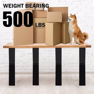 28"Hx24"W Heavy Duty Modern X-Shaped Bench Legs Anti Slip Feet Pads Coffee Table & Desk Alloy Steel Furniture Legs - Product Image 5