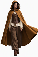 Mittelalterlicher Kapuzenumhang-Set Renaissance Mädchen Cosplay Kostüm Steampunk Schnürkorsett Vintage Outfit Gotisches Bühnenauftritts-Outfit