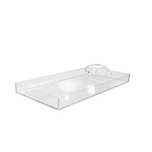 Plateau de service rectangulaire en acrylique avec finition lisse, plateau en acrylique de luxe pour les intérieurs modernes - Product Image 1