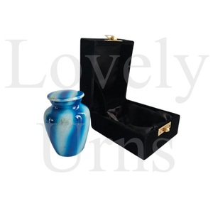 Urne funéraire spirale bleue – Contenant élégant pour cendres commémoratives – Souvenir funéraire de qualité supérieure, durable, pour la mémoire spirituelle - Product Image 4