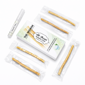 Boîte cadeau personnalisée pour Miswak |   5 Miswaks sous vide avec 1 étui de protection |   Nettoyant naturel pour les dents |   Bâtonnet de soins bucco-dentaires - Product Image 1
