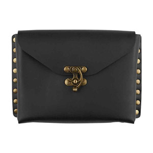 Riñonera/Bolso de Pecho de Cuero Vacuno Negro de Grano Completo Estilo Vintage Lavado al Agua para Hombres y Mujeres - Product Image 1