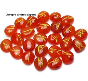 Ensemble de runes en jaspe rouge naturel spirituel, ensembles de runes en agate faits à la main, vente en gros de cristaux de pierres précieuses, acheter chez Amayra Crystals Exports - Product Image 5