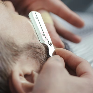 Nueva Navaja de Afeitar Manual de Una Sola Hoja para Barbería, Cuchilla de Afeitar de Acero Inoxidable con Mango Plegable - Product Image 4