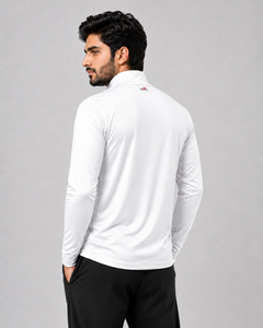T-shirt décontracté pour homme en toile de haute qualité avec demi-zip et motif sublimé, respirant et à coupe régulière - Product Image 4