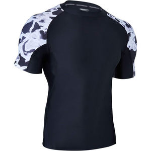 Camiseta Deportiva de Manga Corta para Hombre, Negra, con Estampado Gráfico Blanco, de Secado Rápido, Spandex y Poliéster - Product Image 5