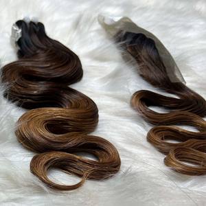 Natural ombre color 100% solo donante cuerpo onda paquetes de cabello no químico saludable humano extensiones de cabello crudo - Product Image 3