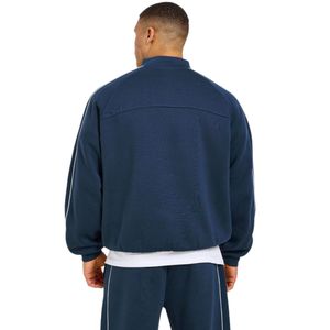 Sudadera de hombre de corte holgado con cremallera de un cuarto, oversize, de manga larga, con cuello alto, estilo casual deportivo, con detalle de ribete, estilo urbano - Product Image 2