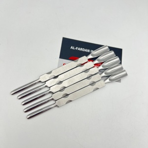 Pousse-cuticules double embout en acier inoxydable de haute qualité, jetable, pour manucure, éliminateur de peaux mortes - Product Image 1