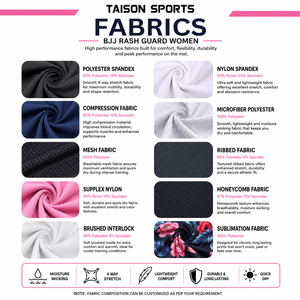 Rashguard de BJJ para Mujer de Alta Calidad, 260 GSM, Poliéster y Spandex, Panel Rojo y Negro, Logotipo Personalizado Impreso - Product Image 2