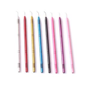 High Quality Customized Logo Eyelash Separating Tool Lightweight Stainless Steel Serrated Needle Lash Comb with Pointed Tip - Product Image 3