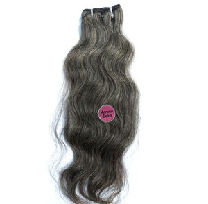 Mèches de cheveux humains indiens Remy ondulés gris naturel, double trame machine, 100g - Product Image 6