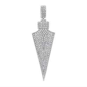 Pendentif en forme de flèche sertie de diamants ronds en moissanite pour soirée hip-hop, avec pendentifs et breloques en argent sterling 925, bijoux fins - Product Image 2