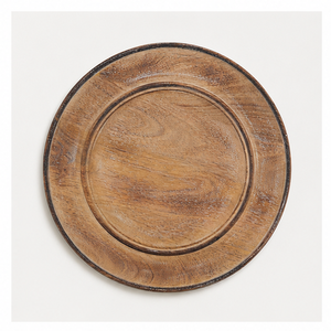 Handcrafted Eco-Friendly Round Mango Wood Charger <b>Plate</b> Rustic Farmhouse Style <b>Decorative</b> Underplate for Luxury Wedding & Hotel - Product Image 1