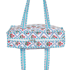Bolso Tote de Algodón Acolchado Hecho a Mano, Resistente, con Estampado Floral en Blanco y Negro, Reversible, con Cremallera, para Verano y Otoño, para Compras - Product Image 5