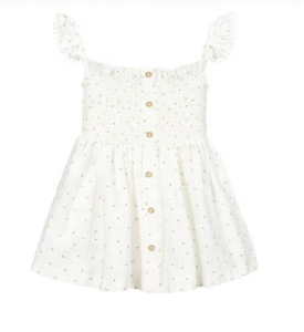 Vêtements d'été en coton smocké pour fille, tenue décontractée, pour femme, Mini Frock, rose, avec jolie broderie de bourgeon de rose - Product Image 1