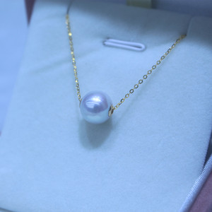 Collier de perles Edison de style palais rétro pour femmes, accessoire de luxe de petite taille, pendentif en perle d'eau douce S925, lumière - Product Image 3