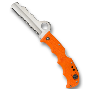 Navajas Plegables con Empuñadura Naranja, Hoja Dentada Plateada, Espina Curva, Orificio de Apertura Ovalado y Clip de Alambre para Tareas Diarias al Aire Libre - Product Image 3
