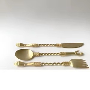 Ensemble de couverts en laiton doré de luxe, vaisselle haut de gamme pour mariage, hôtel, restaurant, banquet - Product Image 2
