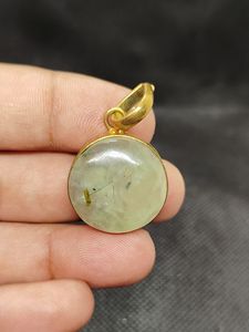 Colliers et pendentifs en préhnite, designs chics, cristaux pour femmes, pendentifs en laiton, vente en gros, accessoires de mode américains, bijoux - Product Image 4