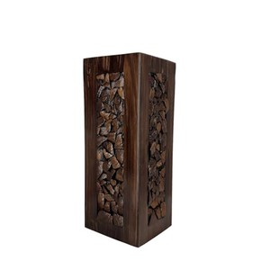 Maceta Decorativa Hecha a Mano con Madera de Sheesham Tradicional y Ecológica de Aqdus Saleem |   Tinte de Nogal Oscuro |   Uso en Interiores |   Moradabad - Product Image 4
