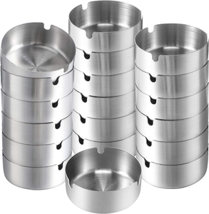 Indian Wholesaler Custom Luxurious Portable Ash Tray Outdoor Indoor Stainless Steel Home Metal <b>Ashtrays</b> - Product Image 4