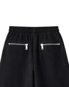 Pantalones Deportivos Cargo de Pierna Ancha Color Negro Jet Personalizados para Mujer, Pantalones de Forro Polar con Cintura Elástica, Bolsillos con Cremallera, Ropa Casual de Calle, Pantalones de Invierno - Product Image 5