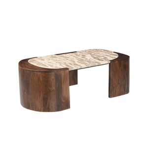 โต๊ะกาแฟทรงวงรี แวนดานา เอลารา เซนทริกซ์ ทำจากไม้มะม่วงและหินอ่อน - Product Image 5