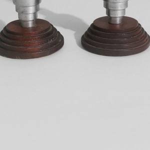 Ensemble de bougeoirs industriels vintage à étages en bois et aluminium, support de bougies rétro pour centre de table de mariage, ornement de maison - Product Image 5