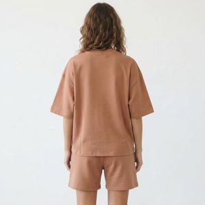 Custom Logo Women's Comfortable <b>Short</b> Casual <b>Set</b> Cotton Regular Fit Solid New Latest Arrivals Summer Clothing Customized - Product Image 5
