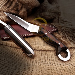 Cuchillo de Caza Hecho a Mano Personalizado, Cuchillo de Hoja Fija con Funda, Cuchillo de Supervivencia para Exteriores con Mango de Micarta, OEM - Product Image 1